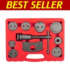 Heavy-Duty Brake Caliper Tool Kit with 11 Adapters for Most Cars - Durable Steel