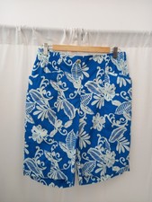 🙈 Bonmarche Blue White Floral Shorts Size 16 Bnwt