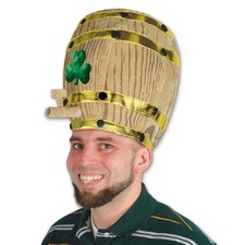 Beistle Plush Shamrock Beer Barrel Hat - St. Patricks  Party Supply