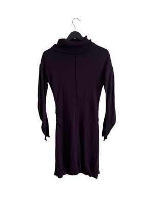 NINA RICCI Purple Turtle Neck Wool Knit Sleeve Dress Bodycon Size S