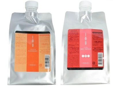 LebeL IAU Cleansing Clearment Shampoo + Cream Melt Repair Treatment 1000mlRefill