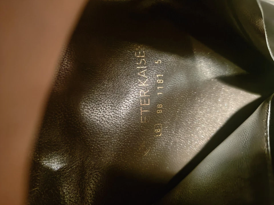 Botas Peter Kaiser punk grunge salto alemão ilhó 6 7 8 couro preto - Imagem 3 de 4