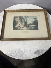 Francois Boucher - Pastoral scene Giclee Fine Art Print Framed H 10 W 13