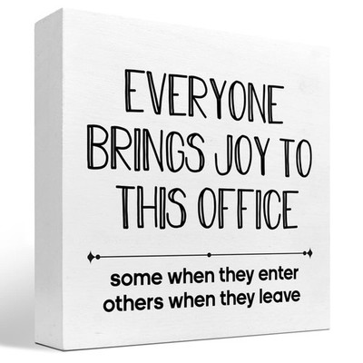 Everyone Brings Joy to This Office Wood Box Sign,Funny Office Wooden Box Bloc...