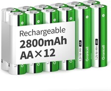 Granicell Rechargeable AA Batteries, 2800 mAh High Capacity Double A Battery, 1 22.00 per battery