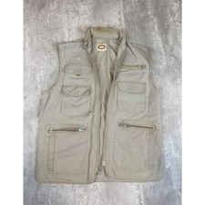 Vintage Banana Republic Safari Vest Men's Medium Khaki Hooded 80s Mill Valley