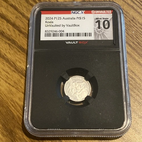 2024 Australia PLATINUM Koala  Pt$15 Coin - NGC Vaultbox Mint State 10 (Perfect)