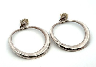 Robert Lee Morris .925 Sterling Silver Hoop Dangle Earrings, 11.4g