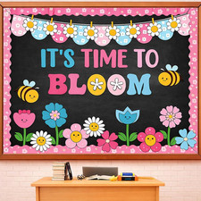 81 Pcs Spring Classroom Bulletin Board Decorations It'S Time to Bloom Bulletin B