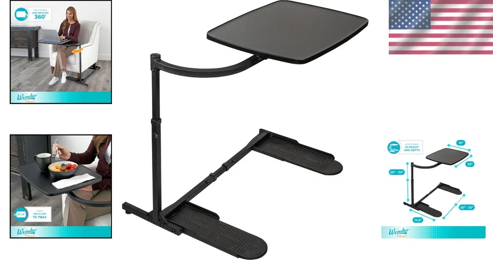 Bandeja Maravilha, Mesa Giratória Ajustável, Grande Suporte para Laptop, Mesa Sofá, Ta Lateral... - Imagem 2 de 4