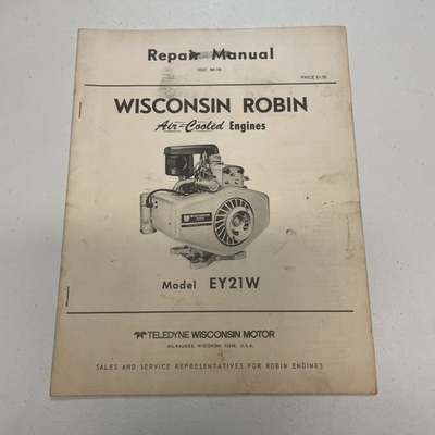 #ad Wisconsin Robin Air Cooled Engines Repair Manual Model EY21W Teledyne Wisconsin $8.50