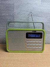 Acoustic Solutions DAB FM Radio Green Silver Portable Handle Digital Office Shed