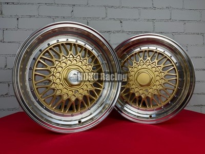 4X 16 Zoll Malm BBS RS Style 5X100 5X112 8J ET20 Felgen Gold für Mercedes...