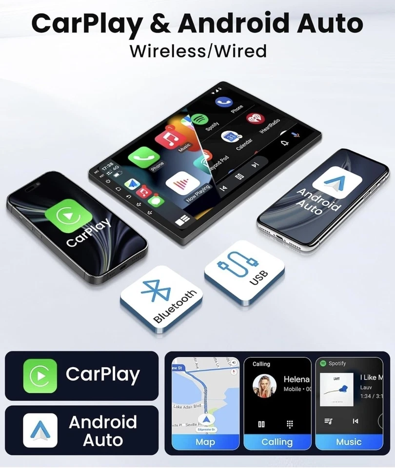 适用于现代伊兰特 2011 - 2013 安卓汽车立体声苹果 CarPlay GPS 收音机 64GB — 第 4/4 张图片