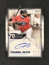2021 Topps #70YA-FR Franmil Reyes Indians 70 Years of Baseball Black AUTO /199