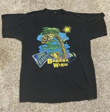 Vintage Mens L Jimmy Buffet 1997 Banana Wind Tour Black 2 Sided T Shirt Giant