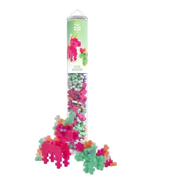 Plus-Plus 4374 Perlmutt Einhörner, Bausteinset Tube, 100 Teile | Konstruktionsspielzeug, Kreativ-Baustein-Set für 2D und 3D Figuren, für Kinder ab 5 Jahren - Bild 3