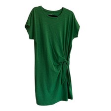 Soho Street New York and Company Kelly Green Short Sleeve Dress Size M Tie Hip