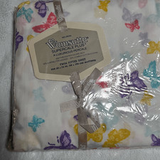 Vintage 70’s Wamsutta Christian Dior Collab Twin Bedsheet Whimsical Butterflies