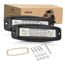 Flush Mount LED Pods 2PCS 6 Inch 60W LED Work Light Flood 2Pcs 20LEDs LED Pods
