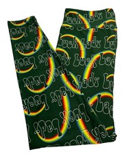 Lularoe TC Leggings St Patrick Green SHAMROCK Irish LADY LUCK Rainbow Clover Fun