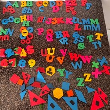 Vintage Alphabet Fridge Magnets Lot Of 110 Pieces Assorted Letters Numbers ABCs