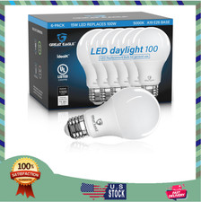Great Eagle A19 LED Light Bulbs 100 Watt Equivalent - UL Listed - Daylight 5000K