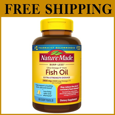 #ad Omega 3 Fish Oil 2800mg Heart amp; Brain Health 60ct Softgels $49.49