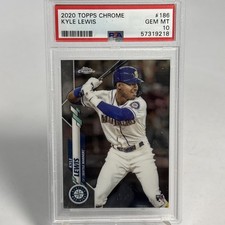Kyle Lewis (RC) Rookie Card 2020 Topps Chrome #186 PSA GEM MINT 10 Mariners. rookie card picture