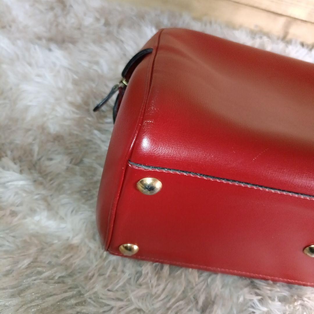 GUCCI Red Leather Doctor's Bag Vintage 90s Classic Rare Authentic Handbag image 6