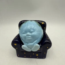 Vintage Clay Art Earth & Stars Easy Overstuffed Chair Salt & Pepper Shakers