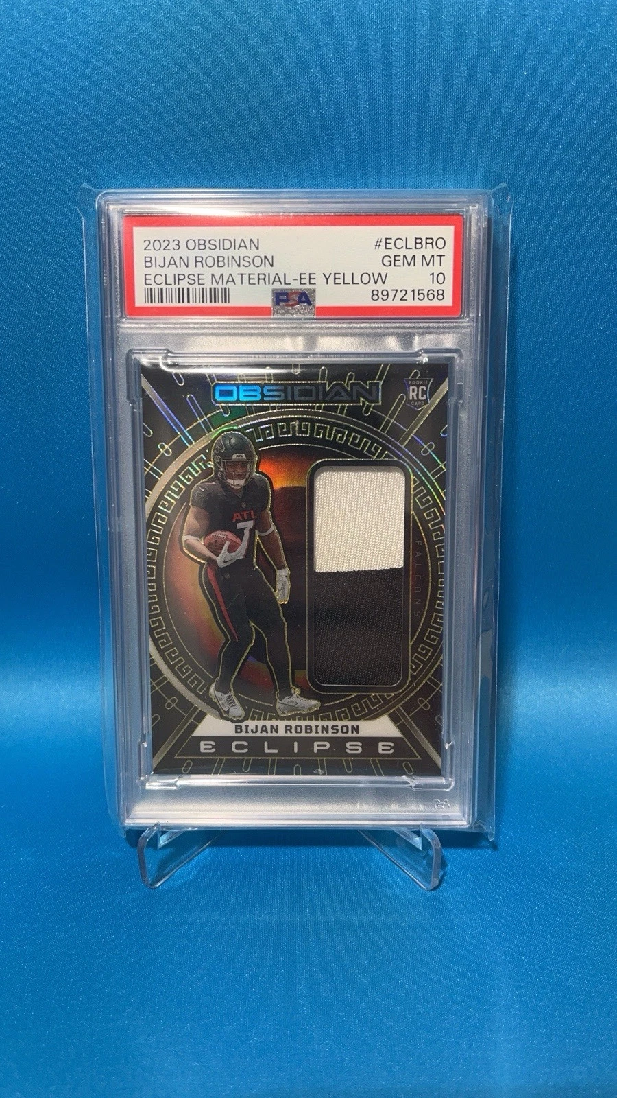 Bijan Robinson Panini Obsidian Eclipse Materials #ECLBRO Electric Etch Yellow