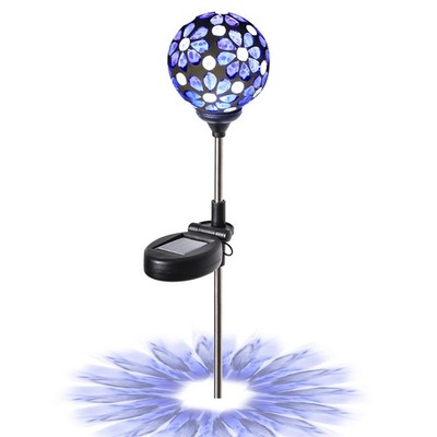 Solar Garden Decorative Stakes Blue Outdoor Waterproof Mosaic Solar Powered F...