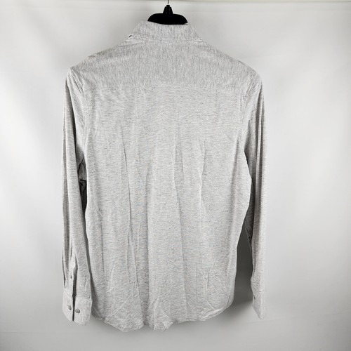Report Collection Men Large Gray Lux Knit 4-Way Stretch L/S Button Up NWT - Picture 2 of 8