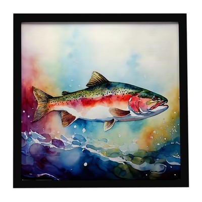 Caroline's Treasures Rainbow Trout Framed Metal Print DAC2815MFP88