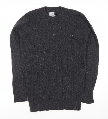 John Partridge Unisex Schwarz Zopfmuster Pullover XL