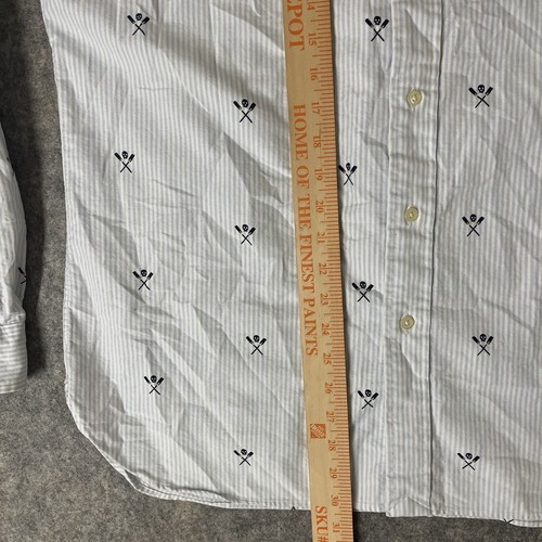 Ralph Lauren Button Up Shirt Men’s Large Nautical Skulls Striped Classic Fi - 第 4/8 張圖片