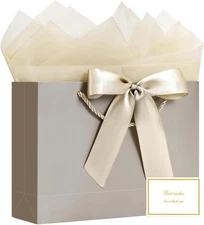 Large Paper Gift Bag with Ribbon and Card