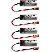 4-Pack ER17500V 3.6V 2700mAh Battery with Brown Plug, CNC Machine Tools