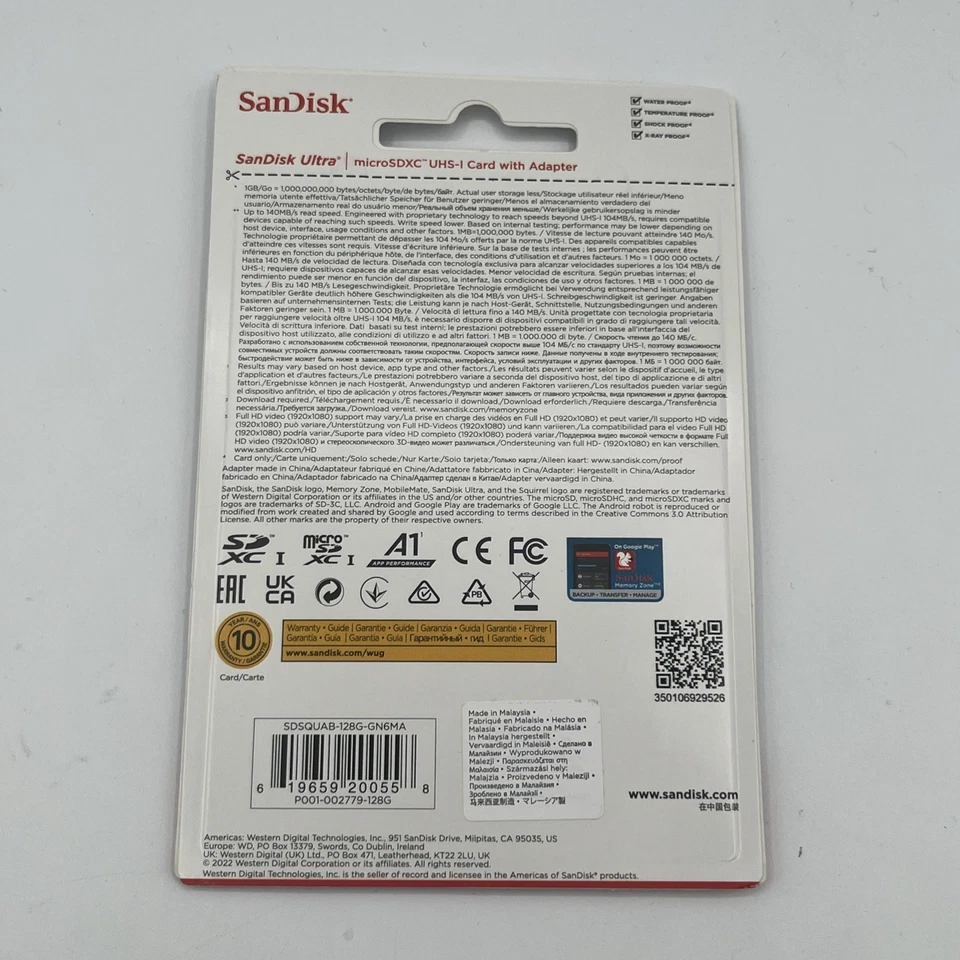 Sandisk Ultra 128GB MicroSD with SD Adapter A1 140MB/s Full HD Video New Sealed - Image 3 of 3