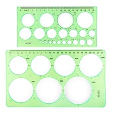 2Pcs Circle Template for Drawing Drafting Geometric Circle Ruler for Painting...