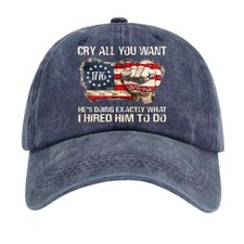 Cry All You Want Patriotic Baseball Cap We The People American Flag Washed Hat