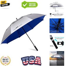 47/54/62/68 Inch UV Protection Golf Umbrella Auto Open Vented Double Canopy O...