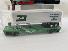 Lionel  6-16308 - Burlington Northern Flat Car with Trailer - NEW^