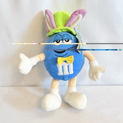 M&M Blue Character Easter Bunny Plush Stuffed Toy With Original Tag Collectible