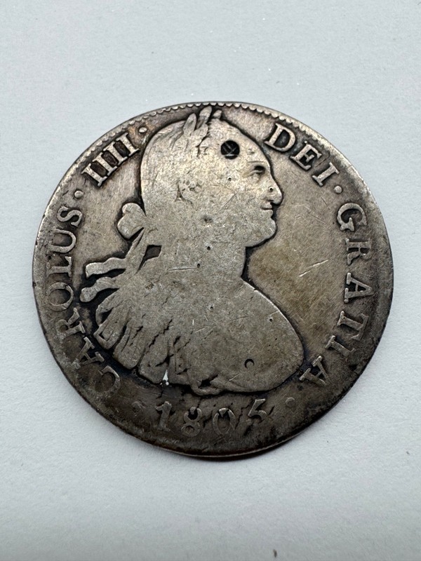 1805 Mo TH Mexico 8 Reales Charles IV Spanish Colonial Silver Coin KM#109
