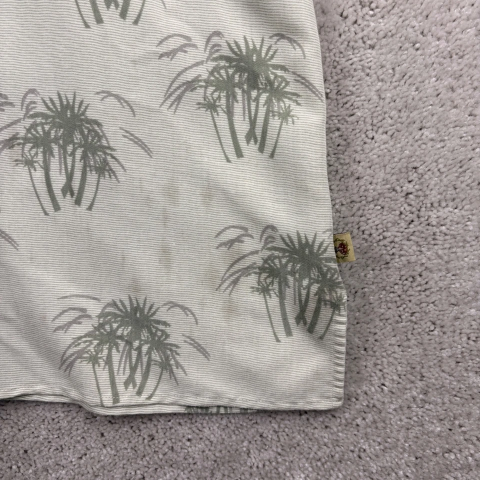 Joe Marlin Hawaiian Shirt Mens Size Large Green Short Sleeve Button Up Palm Tree - Image 3 of 4