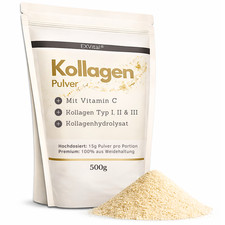 Kollagen Pulver mit Vitamin C (500g) von EXVital