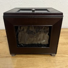 Vintage Bombay Company Wooden Photo Keepsake Box 5-Slot Glass Display Memory Box