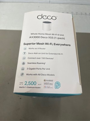TP-Link Deco X55 - Deco AX3000 WiFi 6 Mesh System - Covers up to 6500 Sq.Ft., Re